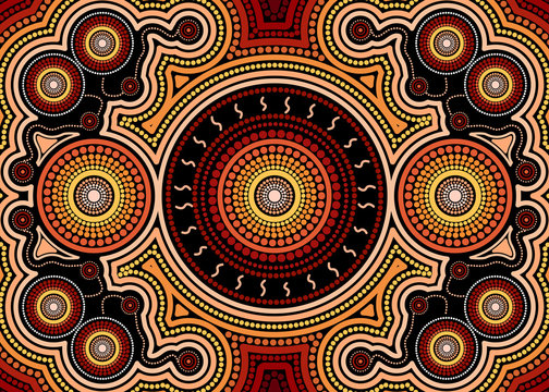 Aboriginal Dot Art Vector Background