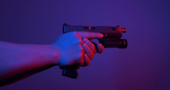 fast draw and pointing of a firearm.