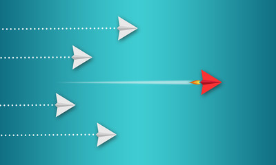 Illustration with miniature plane with message dream big, set goals and take action