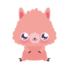 Cute llama cartoon vector design