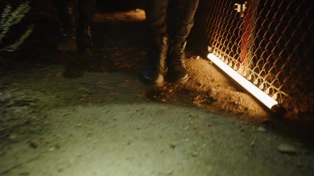 Thieves run around the protected area and try to find way to pass, vandalism, trespassing