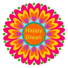 Traditional Indian folk art - known as rangoli, kolam, alpona for diwali,onam, vector design