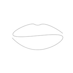 Lips line drawing silhouette. Vector illustration
