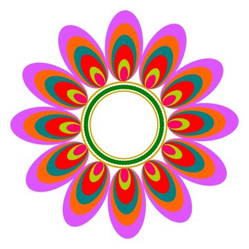 Traditional Indian folk art - known as rangoli, kolam, alpona for diwali,onam, vector design