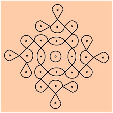 Traditional Indian folk art - known as rangoli, kolam, alpona for diwali,onam, vector design