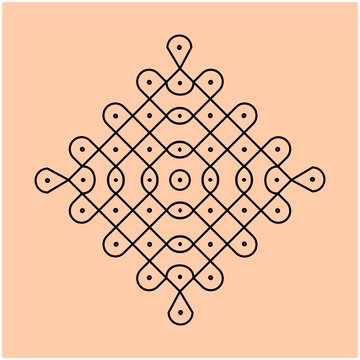Traditional Indian folk art - known as rangoli, kolam, alpona for diwali,onam, vector design