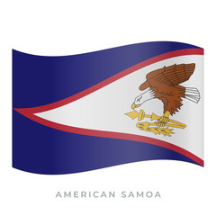American Samoa waving flag vector icon. Vector illustration isolated on white.