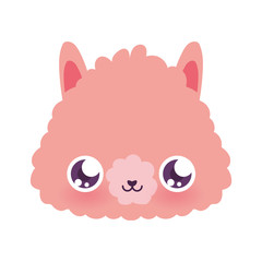 Cute llama cartoon vector design