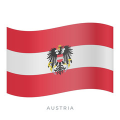 Austria waving flag vector icon. Vector illustration isolated on white.