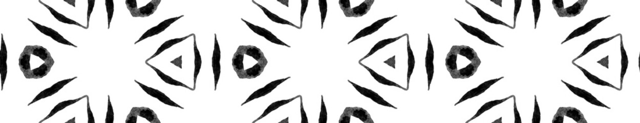 Black and white geometric foliage Seamless Border 