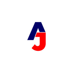 letter aj linked geometric simple design symbol logo vector