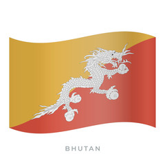 Bhutan waving flag vector icon. Vector illustration isolated on white.