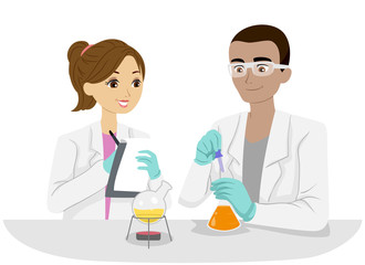 Teens Lab Experiment Illustration