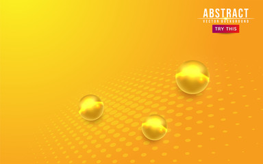 Yellow minimalist gradient with abstract geometry modern shape background