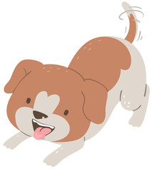 Dog Want Play Illustration