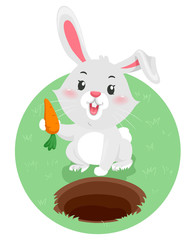 Rabbit Underground Carrot Illustration