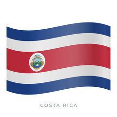 Costa Rica waving flag vector icon. Vector illustration isolated on white.