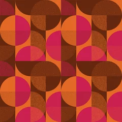 Deurstickers Oranje Abstracte ronde vorm naadloos patroon