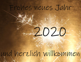 Frohes neues Jahr 2020 mit Feuerwerk