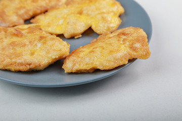 hot fried chicken chop with a golden crust breaded