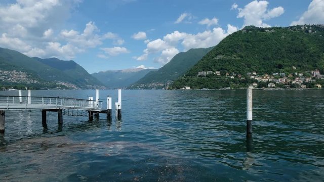 Lake of Como, Italy. Villa Olmo pier and panoramic view