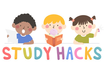 Kids Study Hacks Illustration
