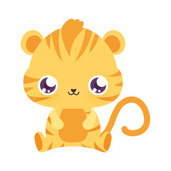 Cute tiger cartoon vector design