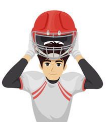 Teen Boy Wear Safety Sport Equipment Illustration