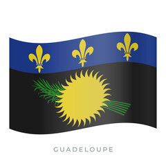 Guadeloupe waving flag vector icon. Vector illustration isolated on white.