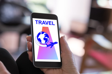 Travel concept on a smartphone