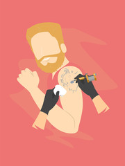 Man First Tattoo Arm Illustration