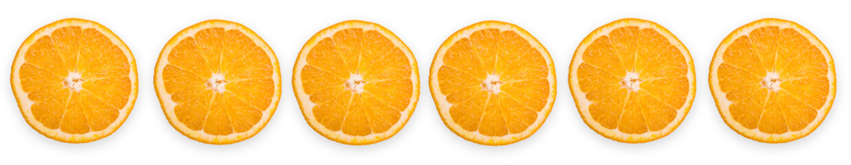 Isolated citrus slices on white background