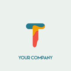 Initial letter T logo vector design template. Initial T minimalist logo template vector Paper cut style.