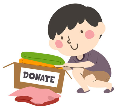 recommend clip art: Kid Boy Donate Clothes Illustration