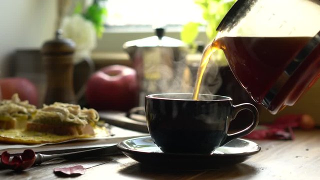 fresh coffee and homemade breakfast