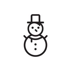 A lovely linear snowman icon. The symbol of winter, snow and frost. A snowman illustration good for use in business, app and web applications.