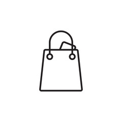 A linear shopping bag icon. An illustration of a shopping bag. Great for use in business, app,and web applications.