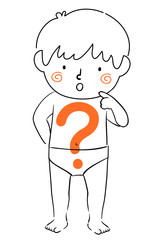 Kid Boy Question Mark Body Illustration