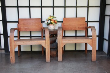 table and chairs in Japanese house