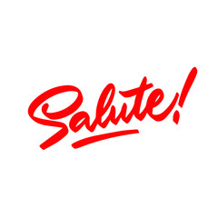 Isolated vector Salut lettering. Handwritten modern brush lettering Hello on french on white. Text for postcard, invitation, T-shirt print design, banner, motivation poster, icon