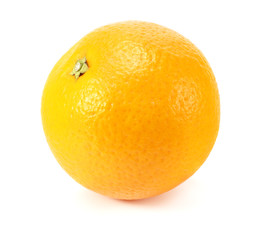 single orange fruit isolated on white background. healthy food.