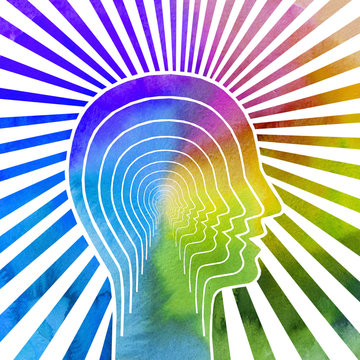 Dipinro acquerello intelligenza genialit&agrave;. Percezione del mondo