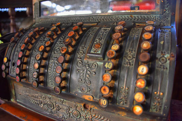 old cash register close-up