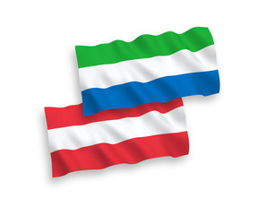 Flags of Austria and Sierra Leone on a white background