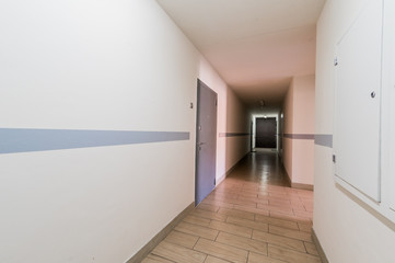 Russia, Omsk- August 05, 2019: interior room apartment. public place, staircase