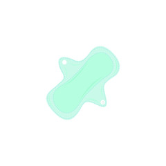 Zero waste period. Menstruation cloth pad. Protection, feminine hygiene and women health. Hand drawn vector illustration.