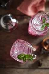 Organic fresh italian soda with green mint..