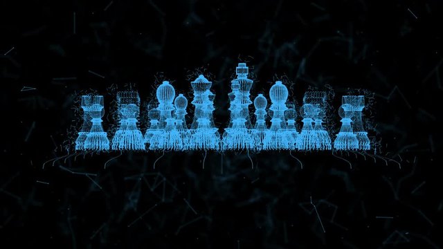 Digital Blueprint Scan of Chessboard. Digital Representation of Chess Board