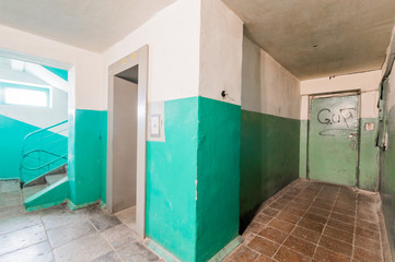 Russia, Moscow- August 05, 2019: interior room apartment modern bright cozy atmosphere. general cleaning, home decoration, preparation of house for sale. public place, porch