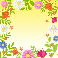 Summer Spring Blooming Flower Nature with Fresh Green Background